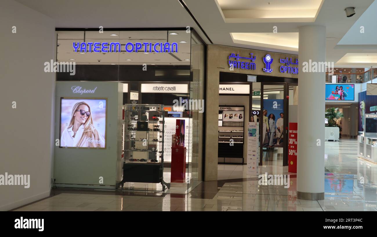 Dubai, UAE 09102023 'Yateem Optician' outlet in Burjuman Mall