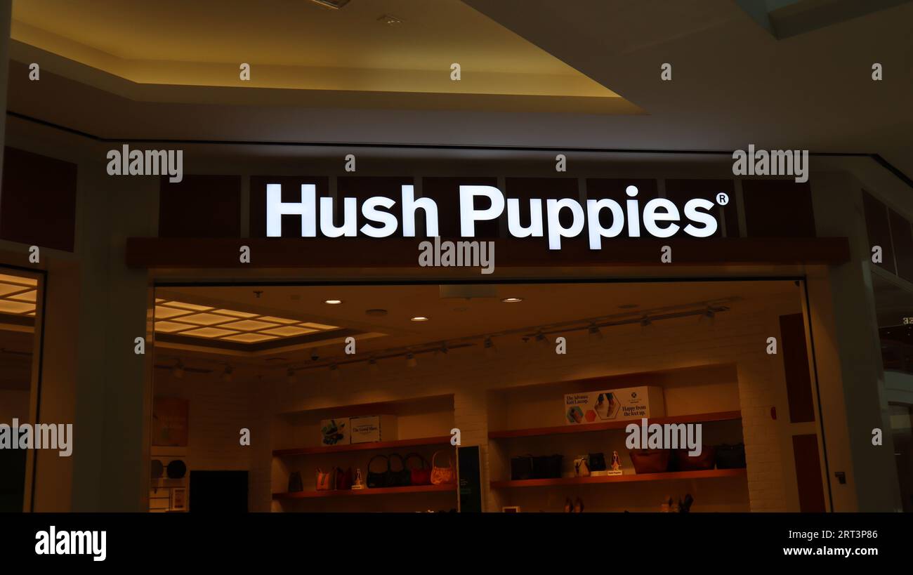 Dubai, UAE 09102023 'Hush Puppies' footwear outlet in Burjuman