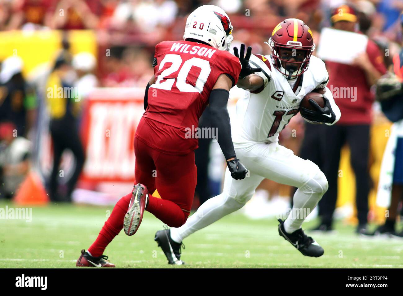 Washington Commanders wide receiver Terry McLaurin (17) runs during an NFL  football game against the Dallas Cowboys, Sunday, January 8, 2023 in  Landover. (AP Photo/Daniel Kucin Jr Stock Photo - Alamy