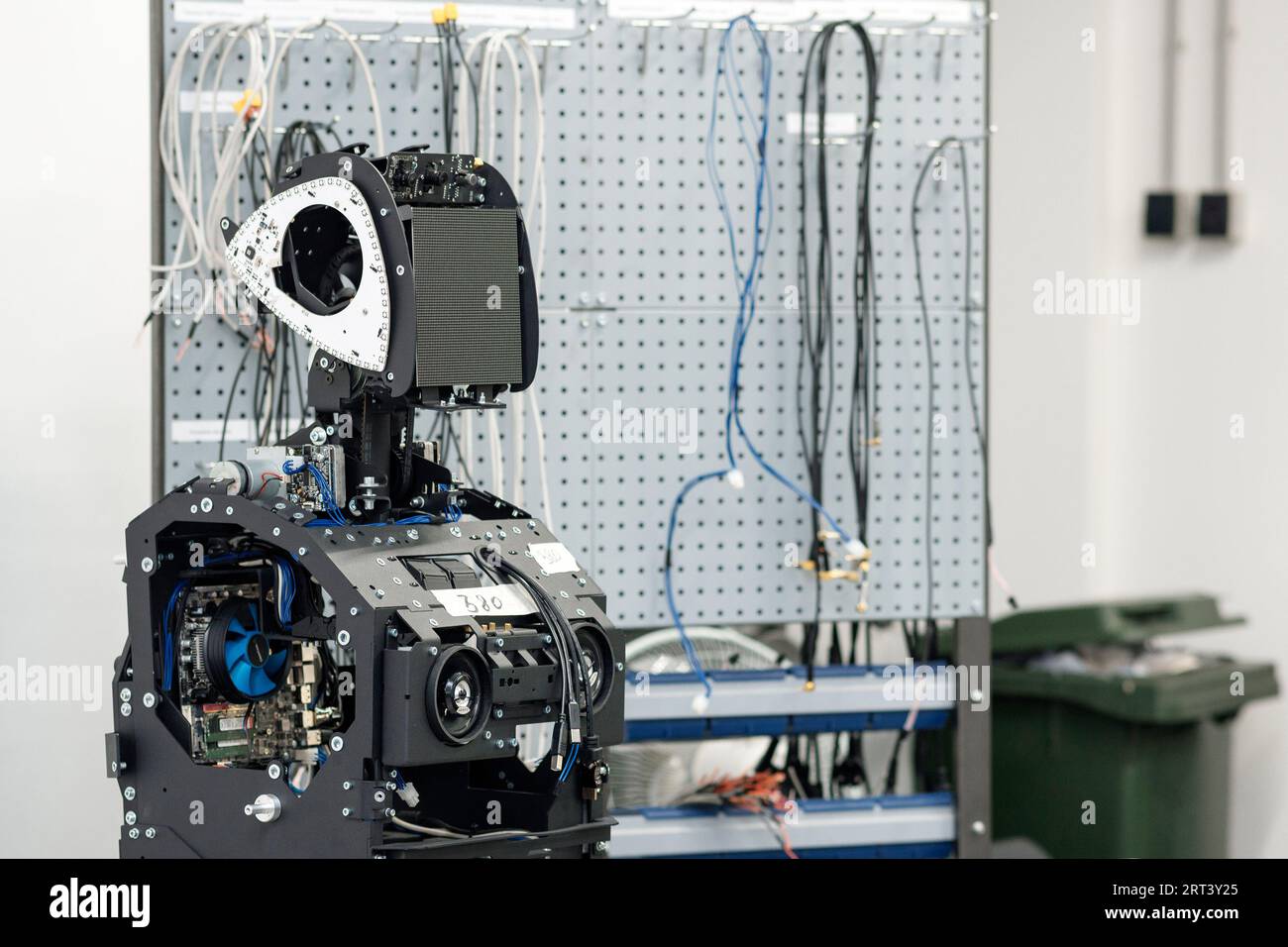 Perm, Russia - July 13, 2023: humanoid robot in the process of assembly ...