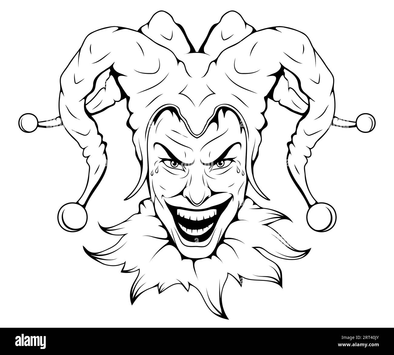 Joker face. Vector of Jolly Joker. Joker playing card Stock Vector