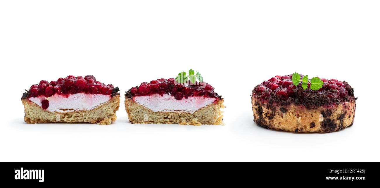 Tasty  homemade cranberry tarts isolated on white Stock Photo