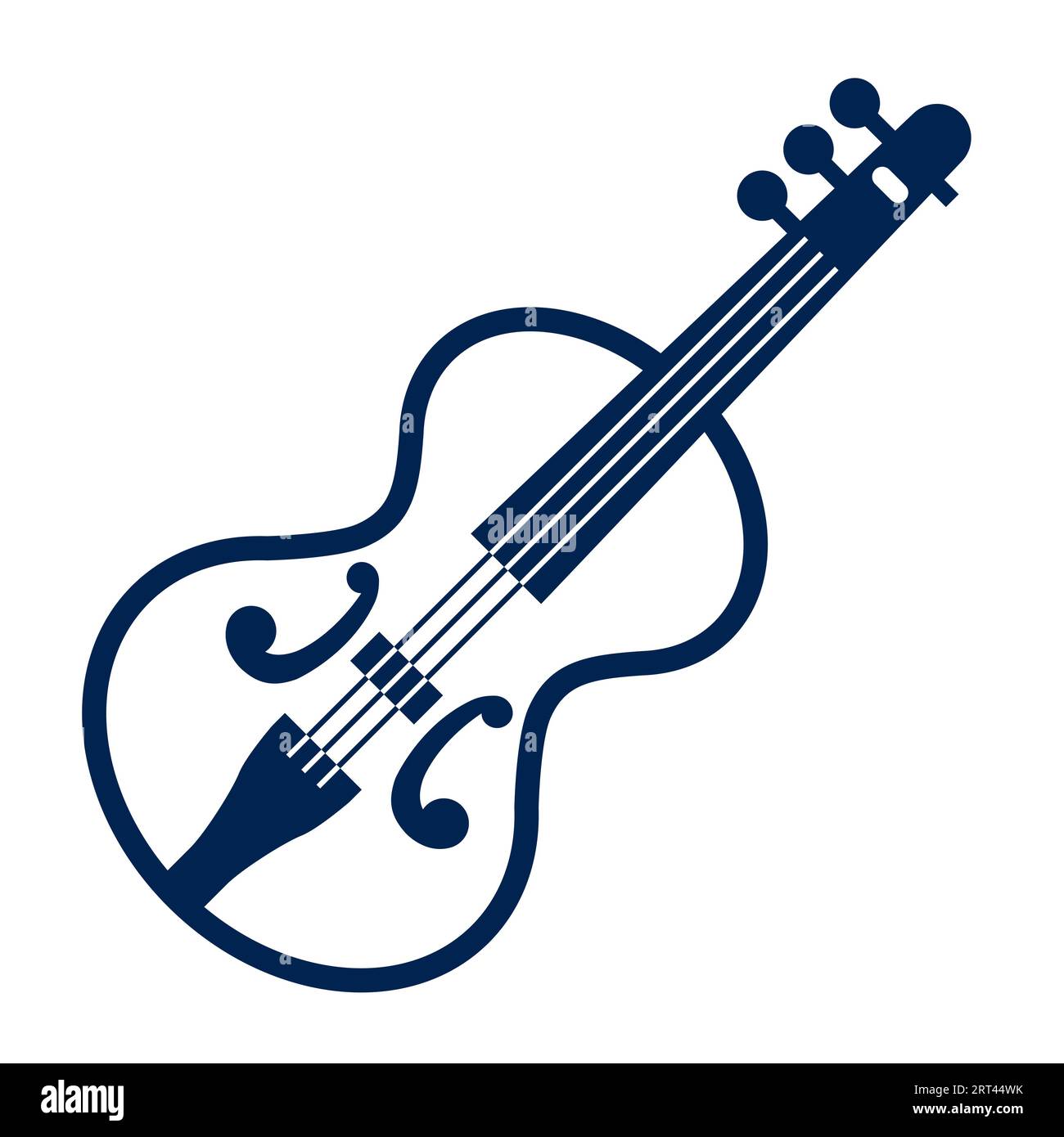 black violin icon. musical instrument. flat vector illustration Stock