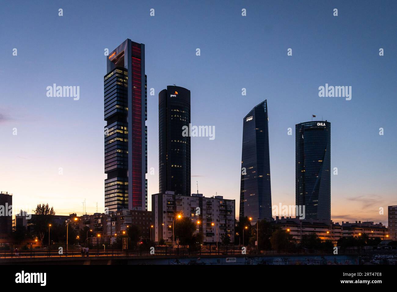 Cuatro Torres Business Area. Madrid. Spain. Stock Photo