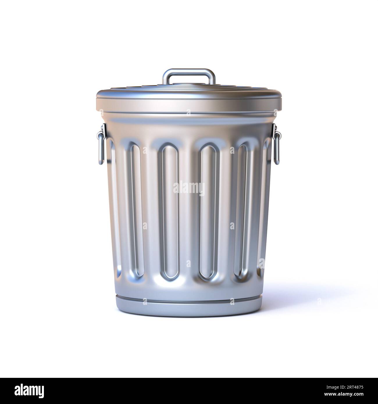Metal Trash Can Open. Waste Can. Trash Bin Stock Image - Image of