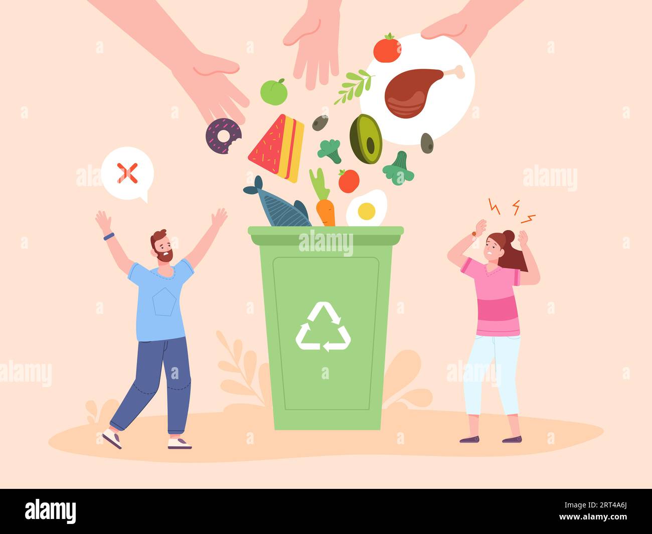 Food waste leftovers. Bad attitude to environment and foods wastage