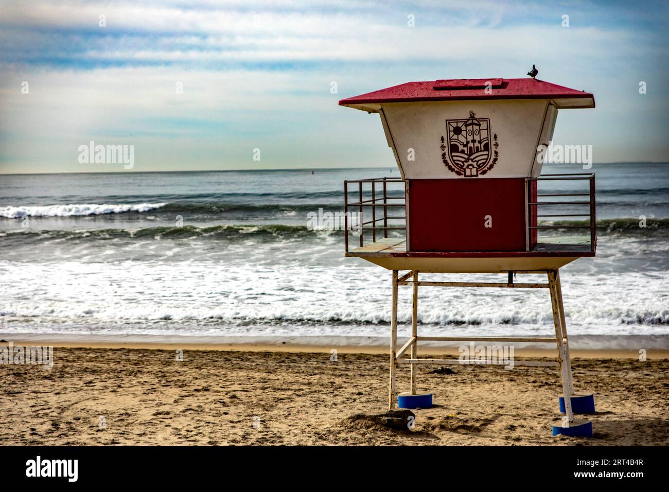 Rosarito, Mexico; September 10, 2023 Beach guard house on a beautiful