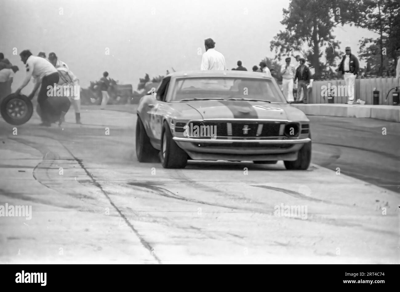 1971 Watkins Glen Trans Am, George Follmer, Bud Moore, Ford Mustang Boss 302, Started 1st  , Finished 2nd Stock Photo