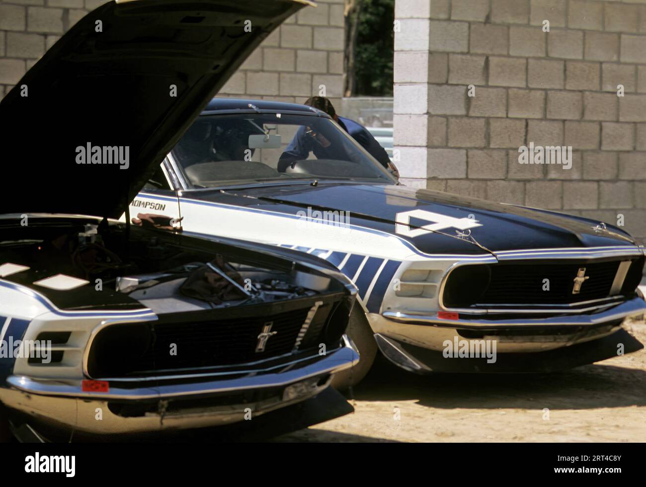 1971 Watkins Glen Trans Am,  Ford Mustangs Boss 302, Drivers - Tony Delorenzo, Jerry thompson Stock Photo