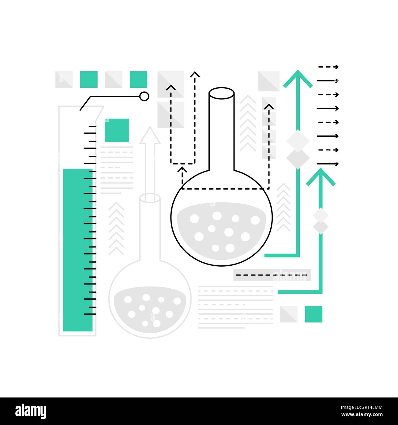 Genetic engineering research. Genetics biochemistry, laboratory research vector illustration Stock Vector