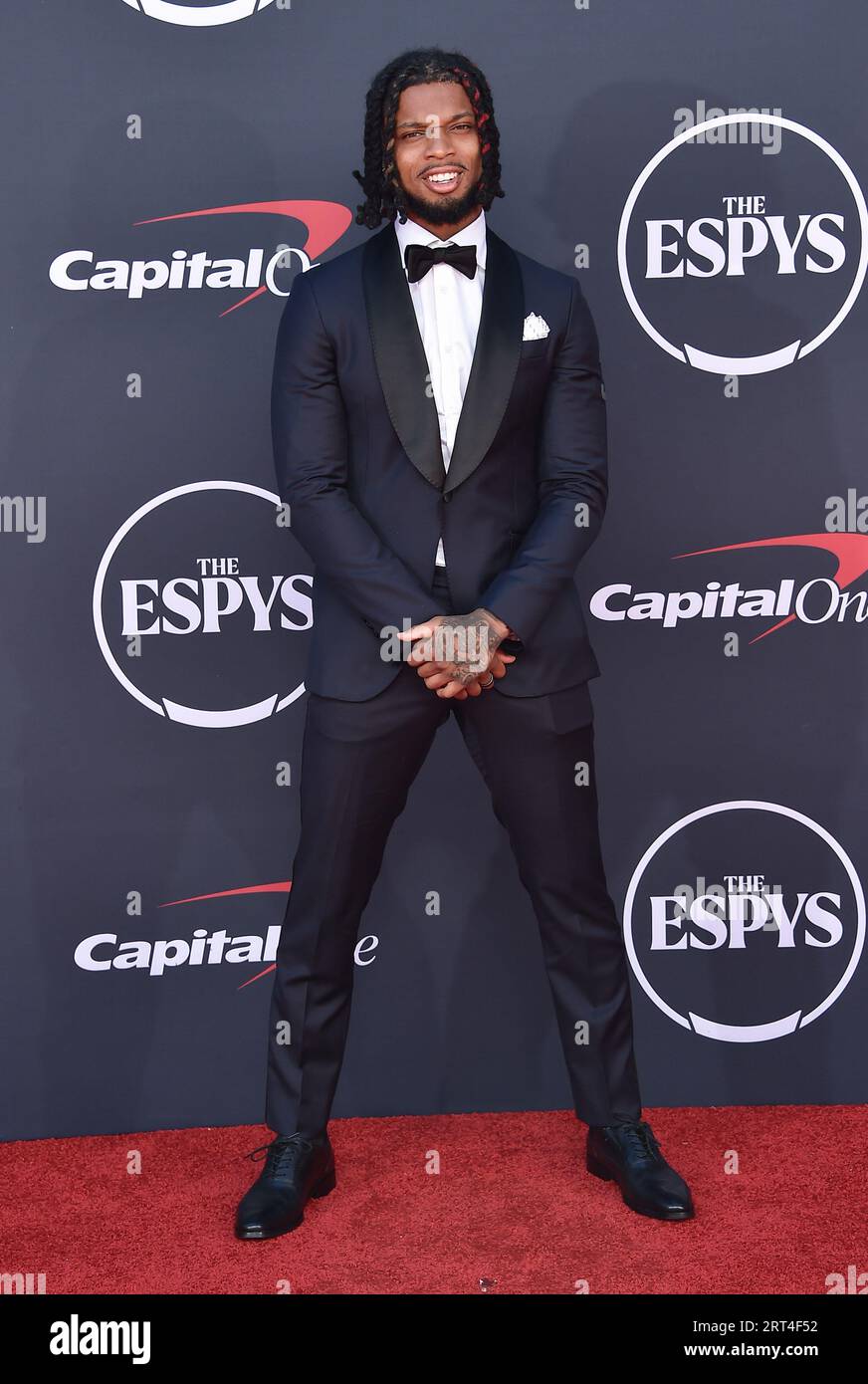 July 12, 2023, Hollywood, California, USA Damar Hamlin arrives for the