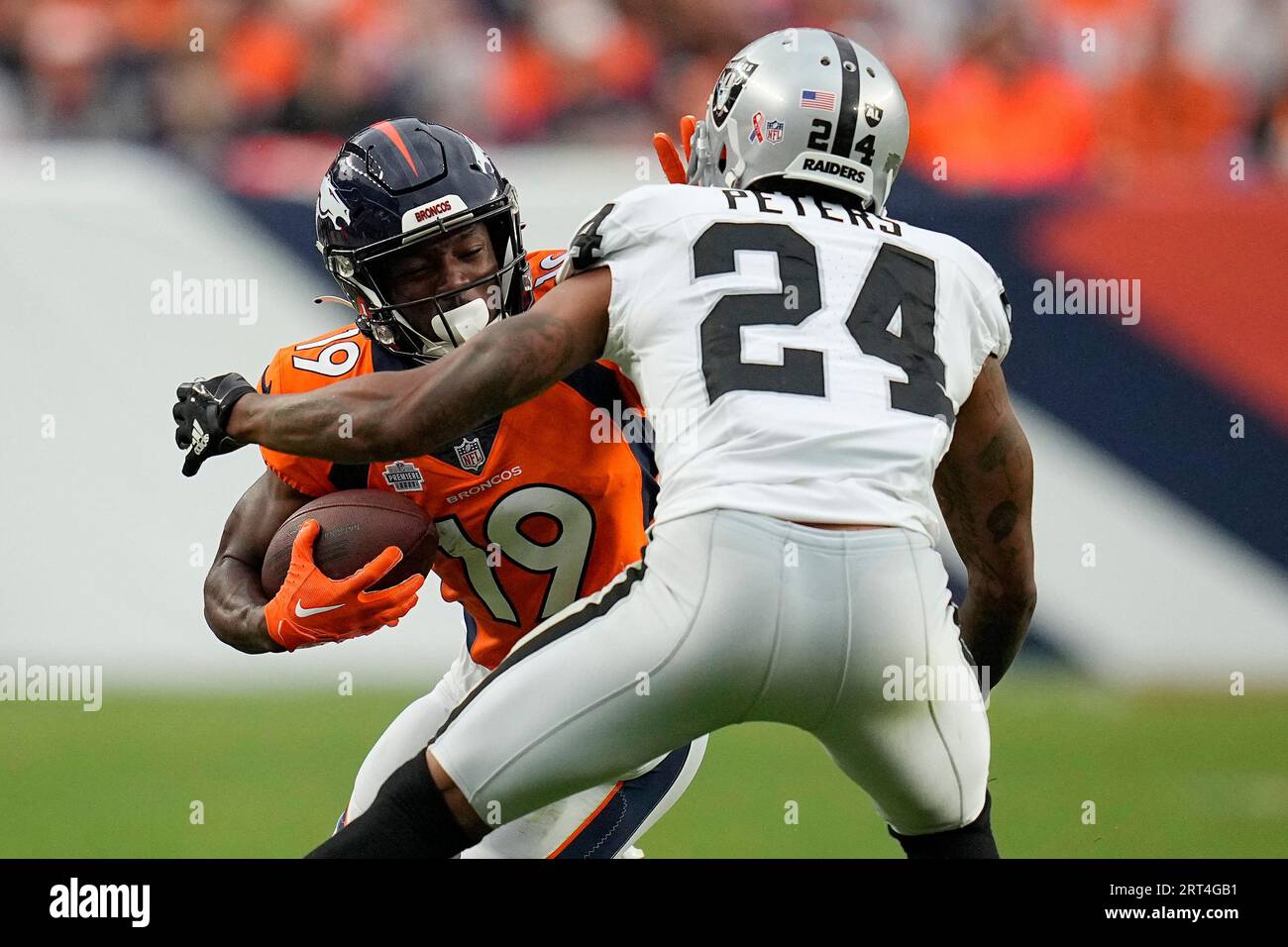 Las Vegas Raiders players celebrate after an NFL football game against the  Denver Broncos in Denver, Sunday, Nov. 20, 2022. (AP Photo/Jack Dempsey  Stock Photo - Alamy