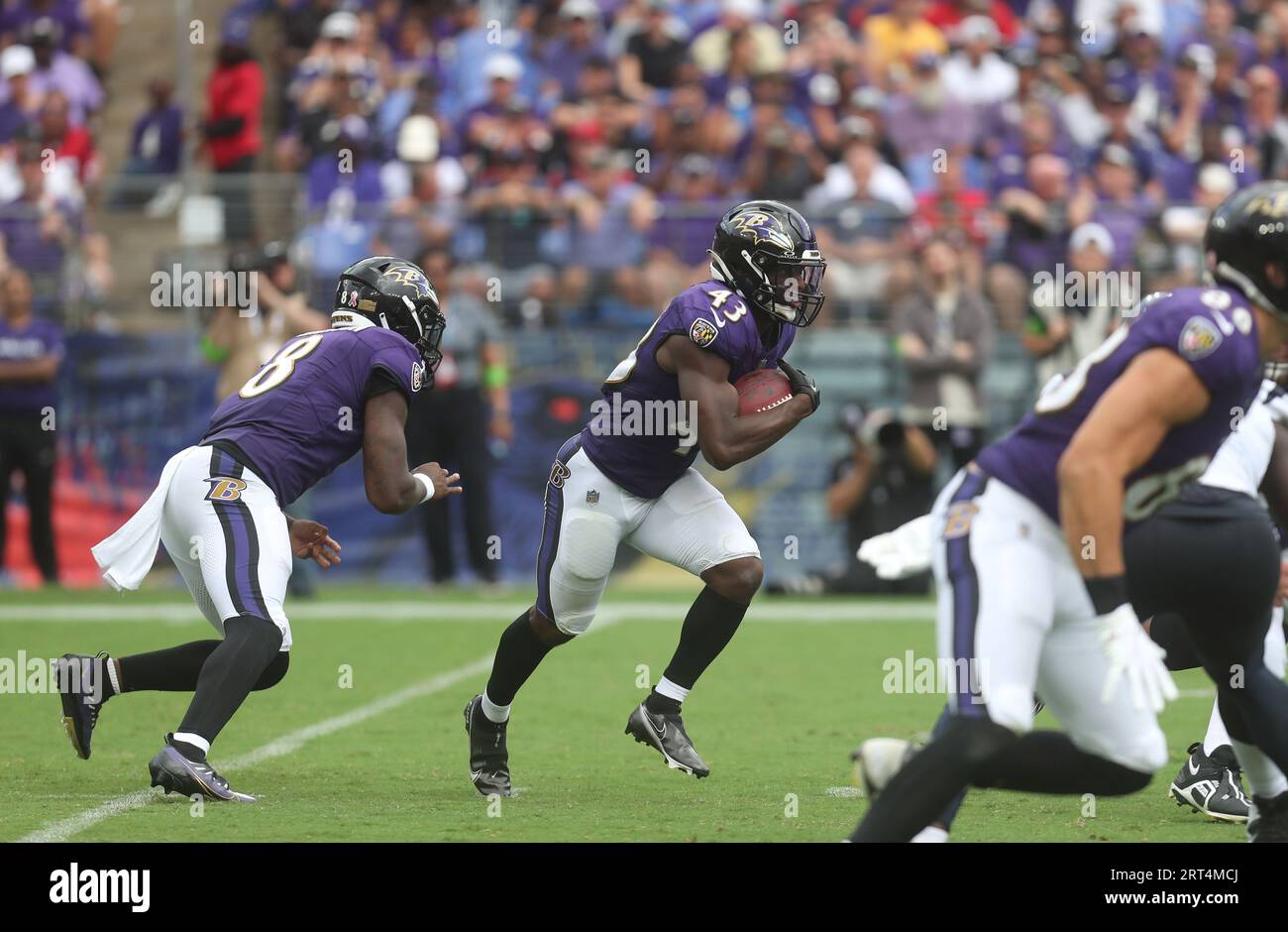 September 10, 2023: Baltimore Ravens RB Justice Hill (43) in action during  a game against the