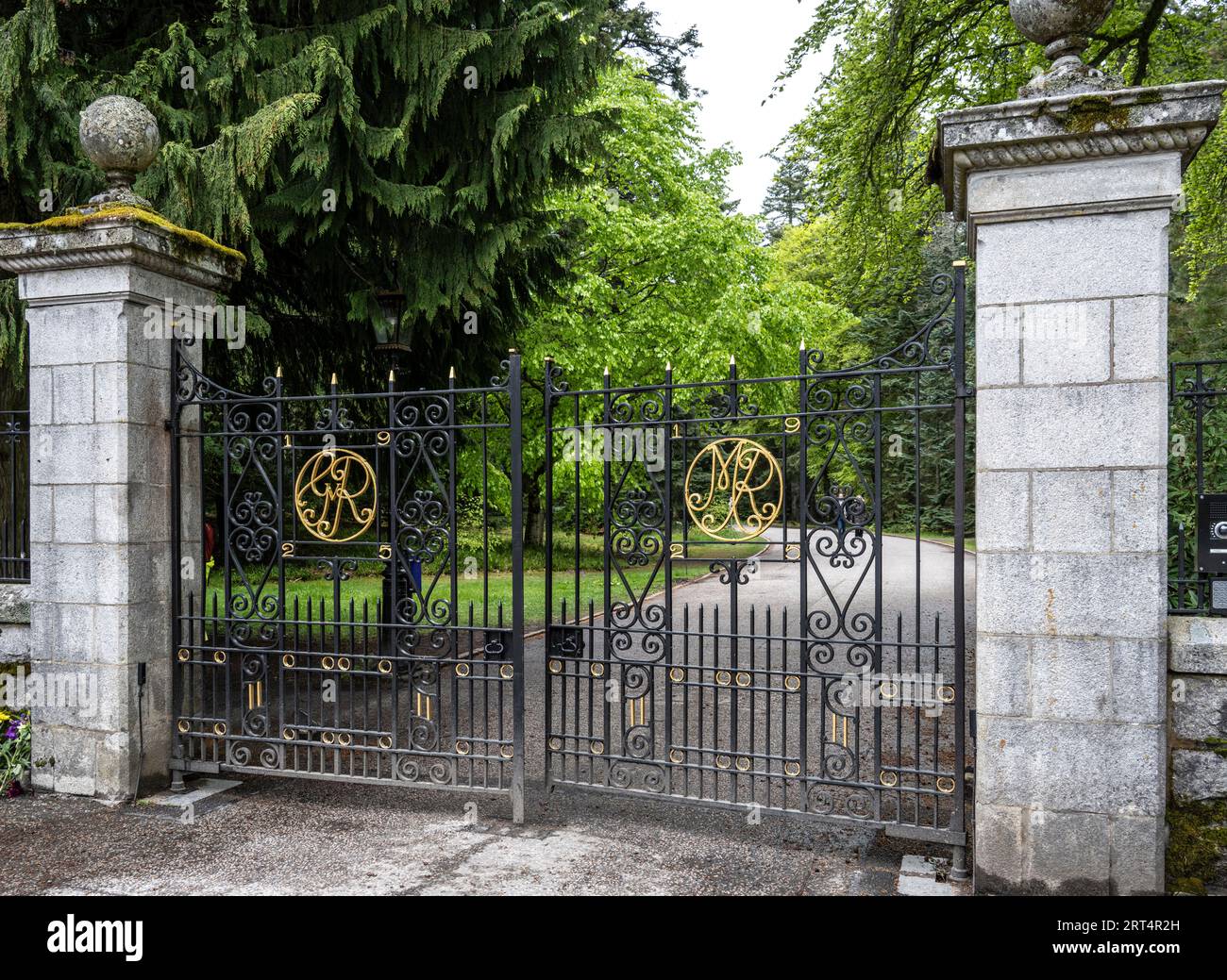 main gate to the Balmoral Castle in Scotland Stock Photo Alamy