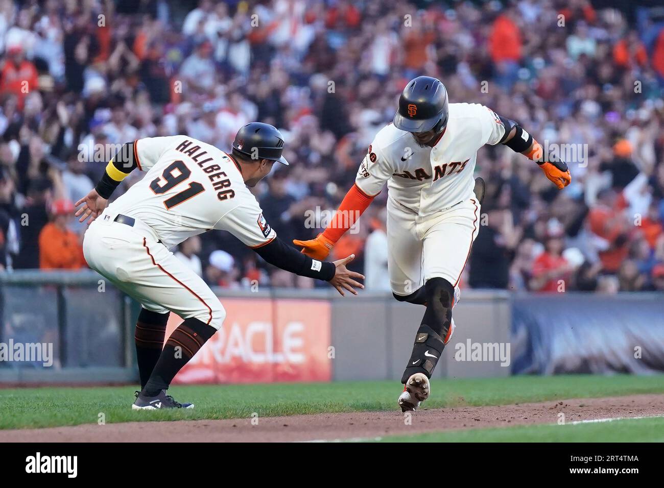 San Francisco Giants' Thairo Estrada after hitting a home run