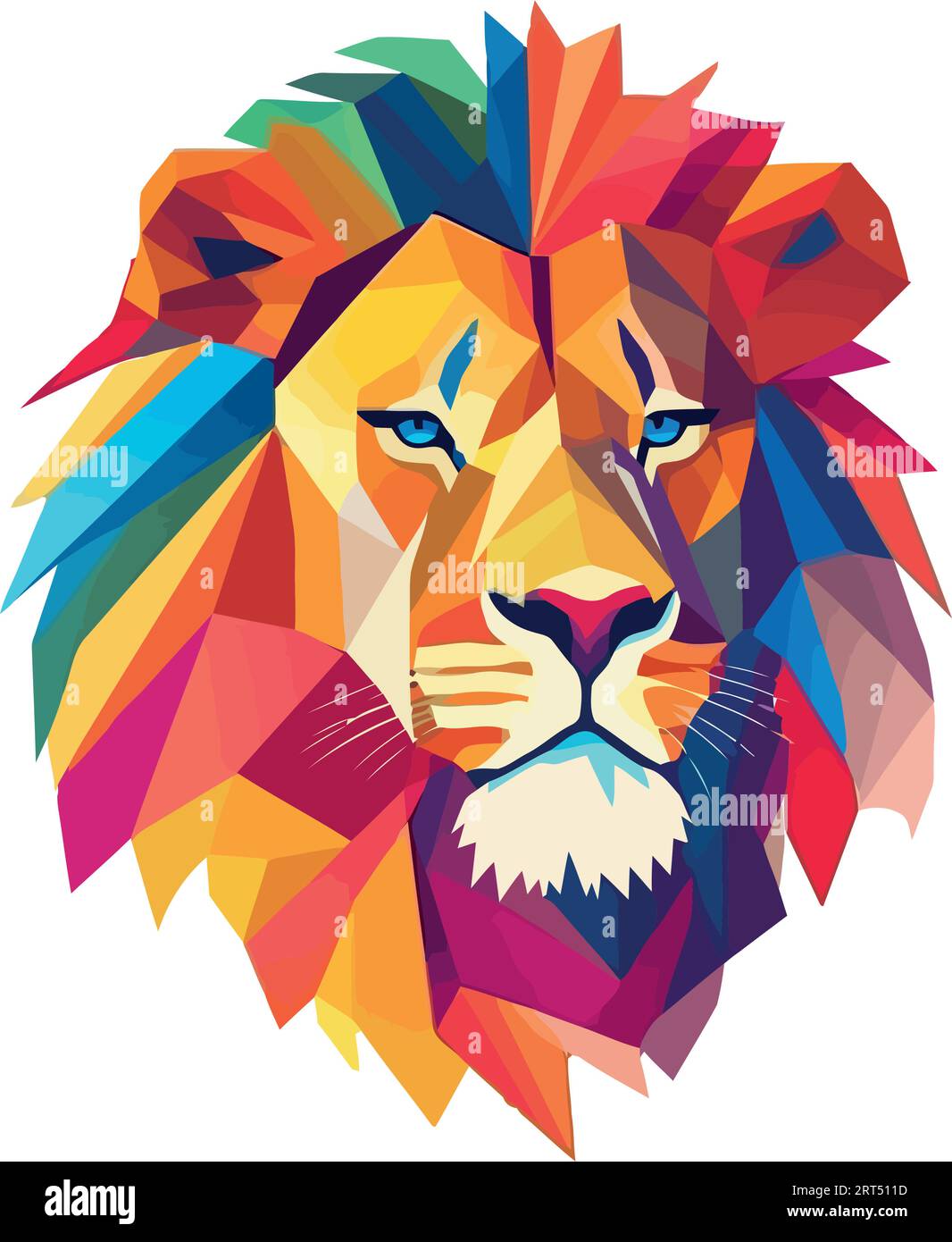Geometric vibrant lion icon isolated Stock Vector