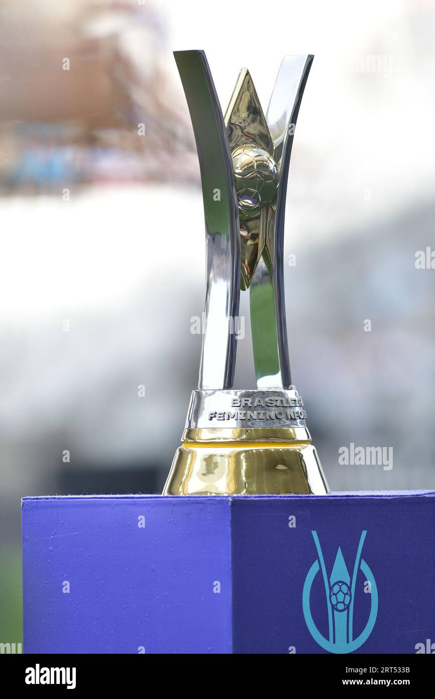 SAO PAULO, BRAZIL - SEPTEMBER 10: The Trophy is seen before a match between Corinthians and Ferroviaria as part of final of Brazilian League Serie A at Neo Química Arena on September 10, 2023 in São Paulo, Brazil. (Photo by Leandro Bernardes/PxImages) Credit: Px Images/Alamy Live News Stock Photo