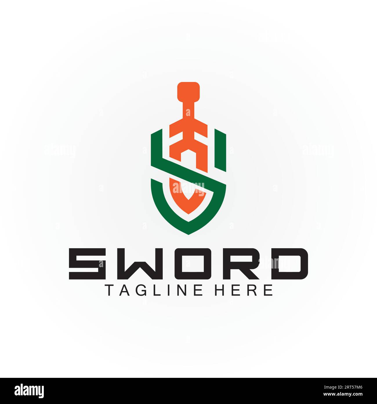 Letter S sword and shield logo design Stock Vector
