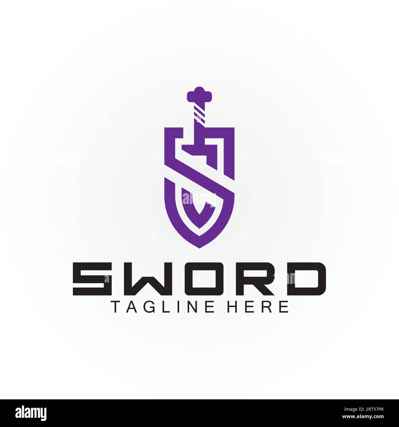 Letter S sword and shield logo design Stock Vector