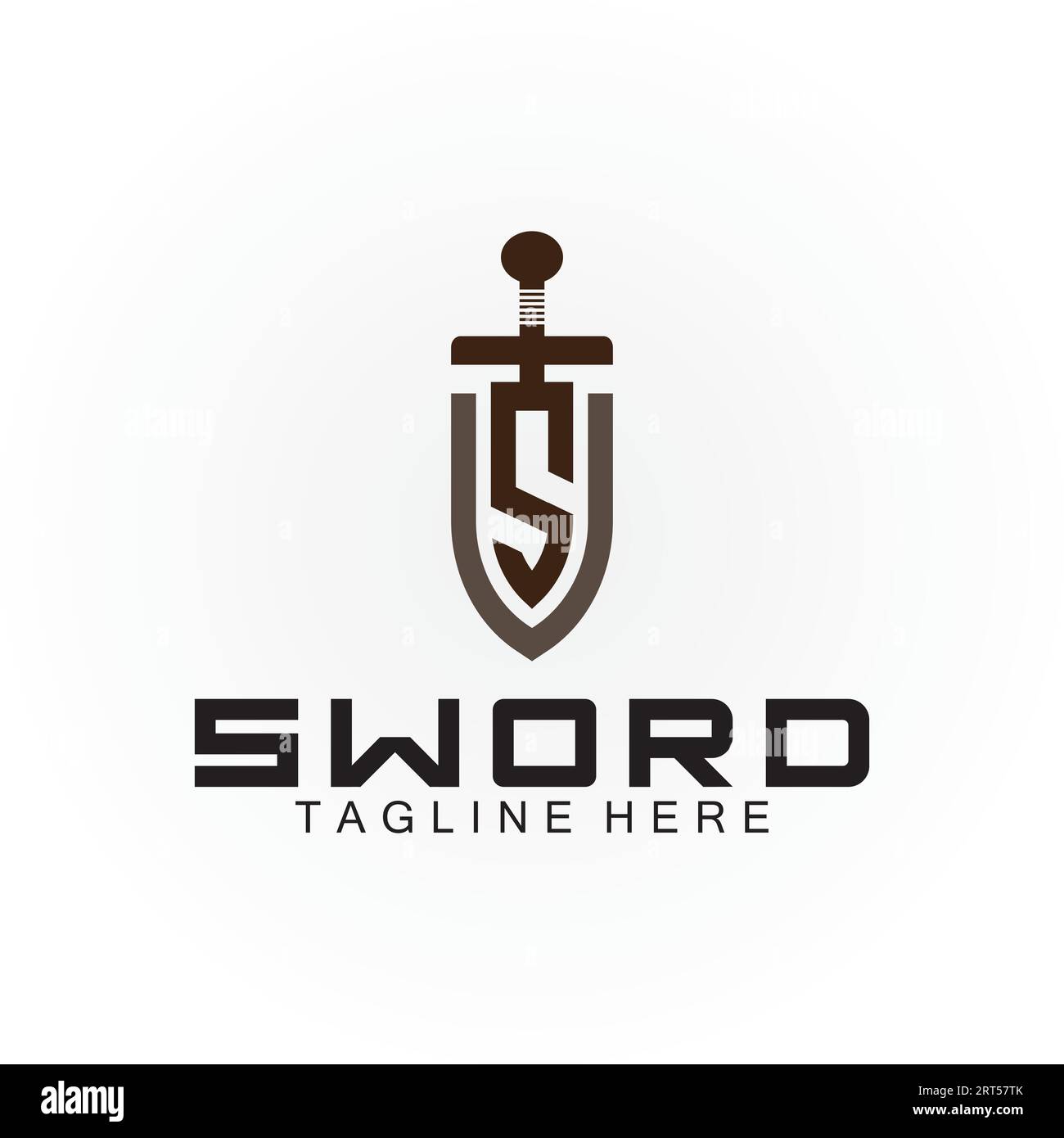 Letter S sword and shield logo design Stock Vector