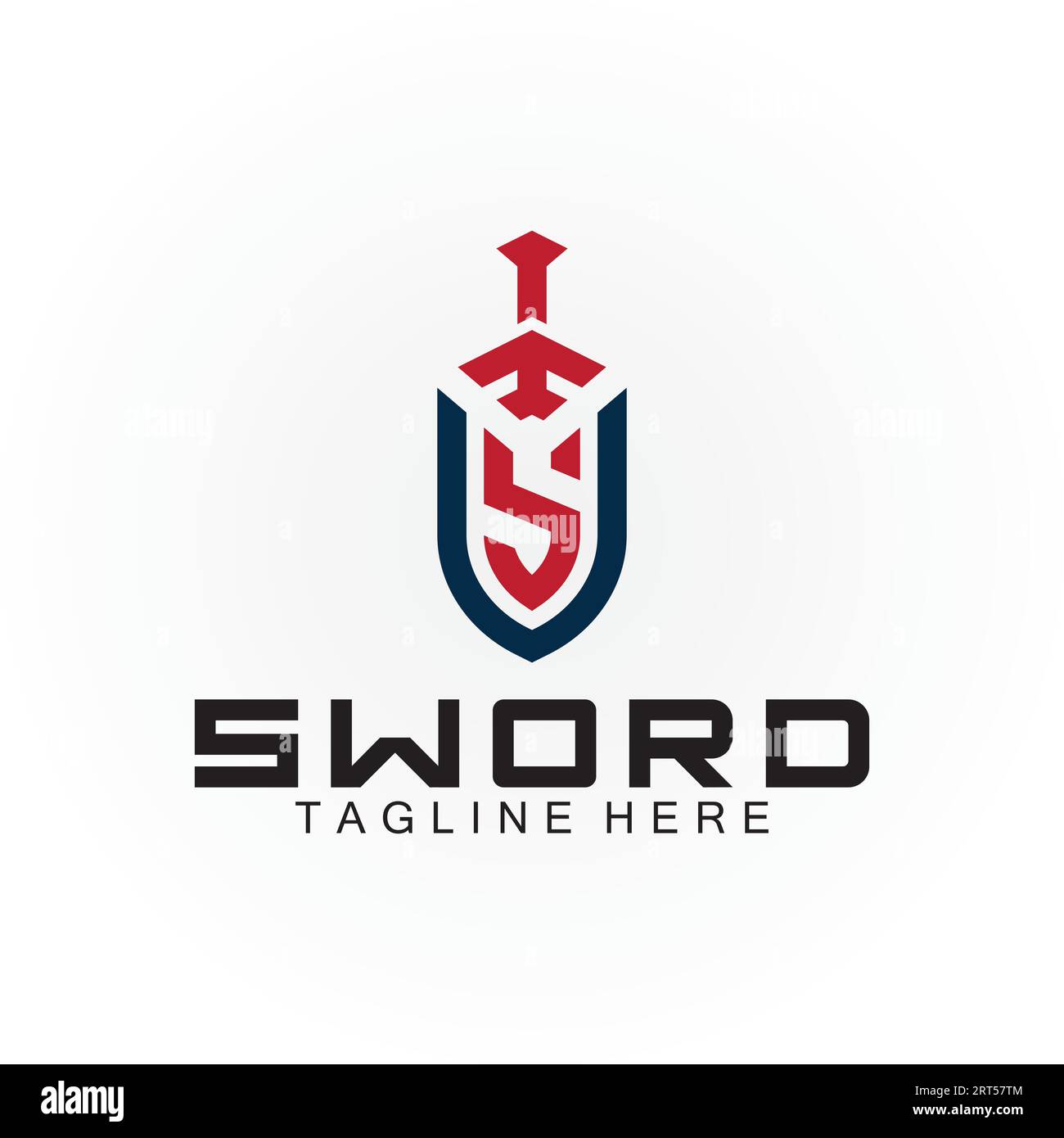 Letter S sword and shield logo design Stock Vector