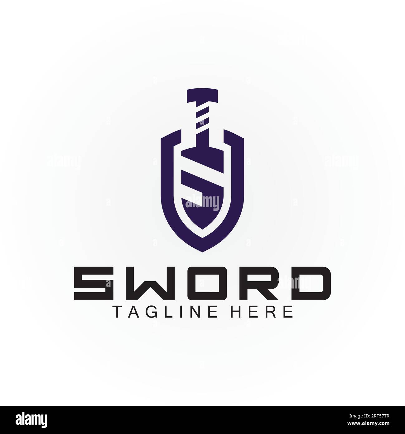 Letter S sword and shield logo design Stock Vector