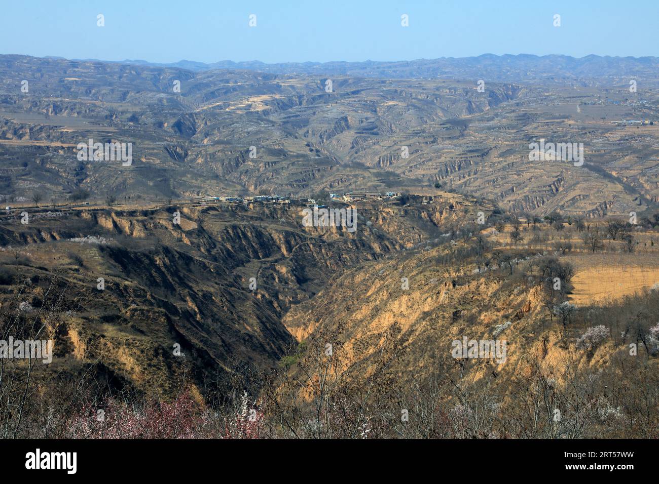 Natural Scenery of Loess Plateau in China Stock Photo