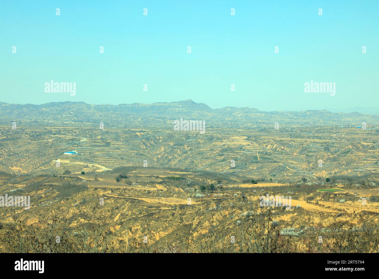Natural Scenery of Loess Plateau in China Stock Photo