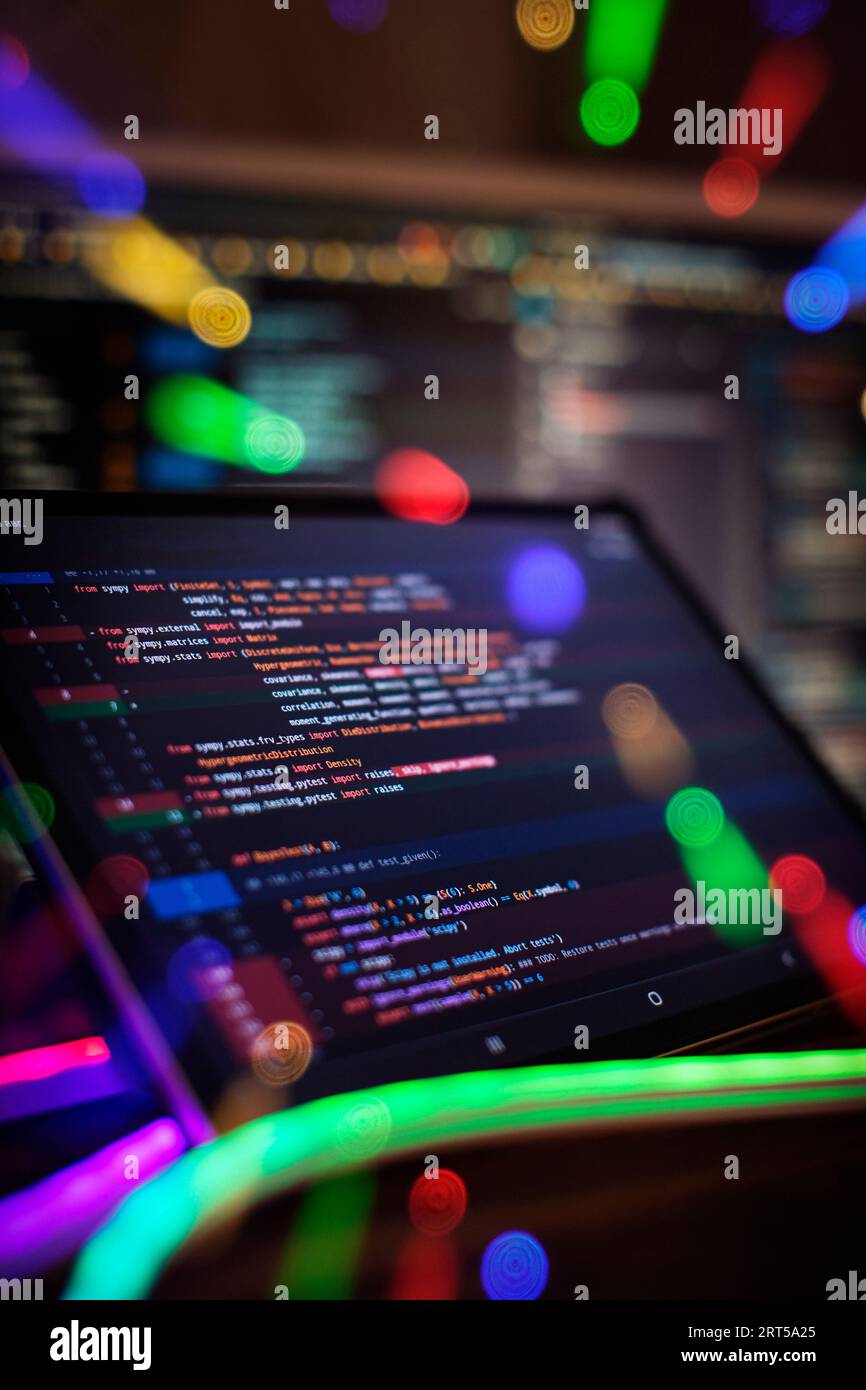Developer working on web sites codes in office. Stock Photo