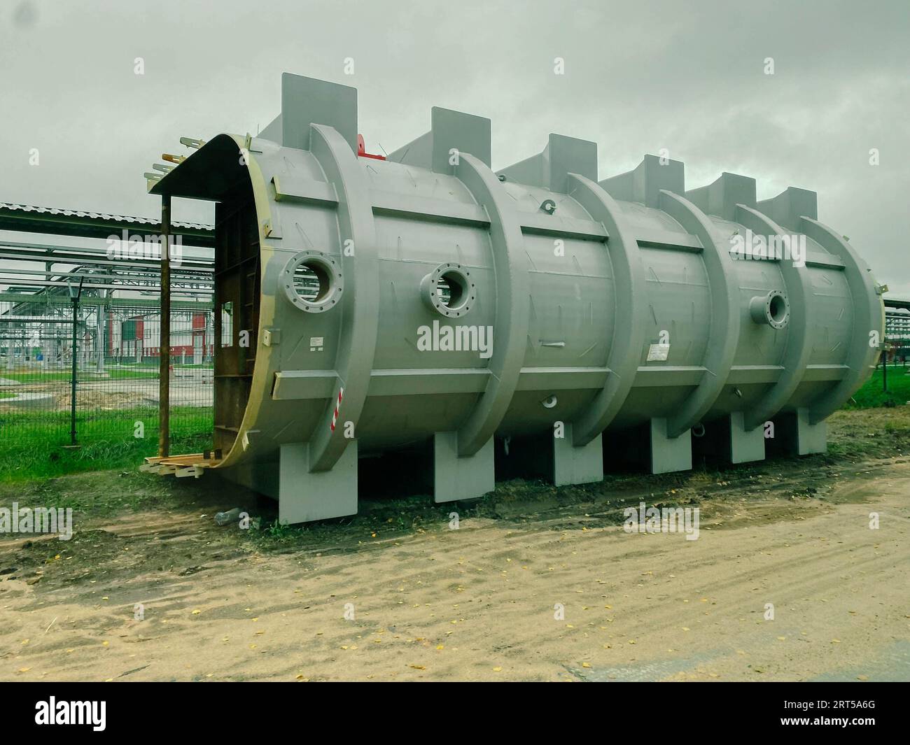 Heat exchanger in process area of petroleum and refinery plant ,complex ...