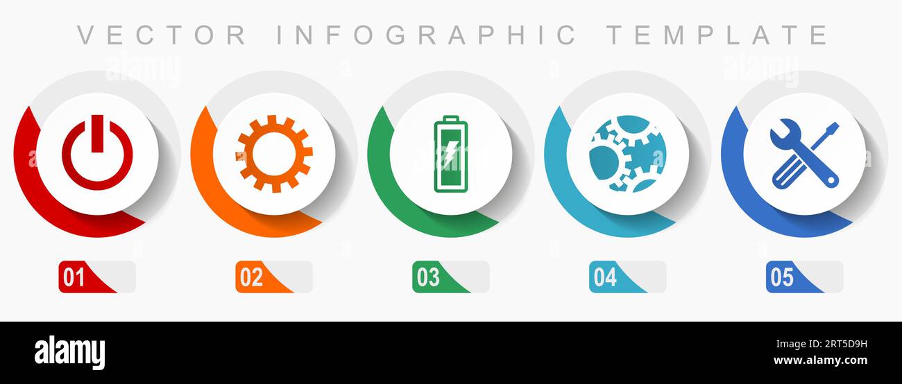 Industry icon set, miscellaneous icons such as power, cogwheel, battery ...
