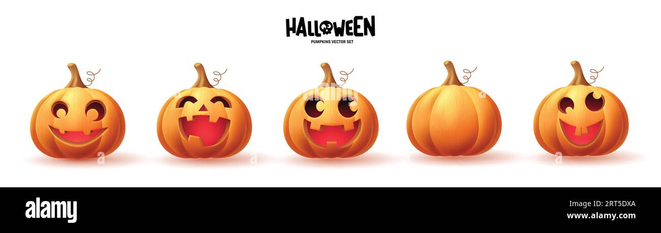 Premium Vector  Collection of halloween pumpkin faces icons. scary faces  ghost. spooky pumpkin smile jack o lanter or frightened vampire. design for  the holiday halloween. vector illustration.