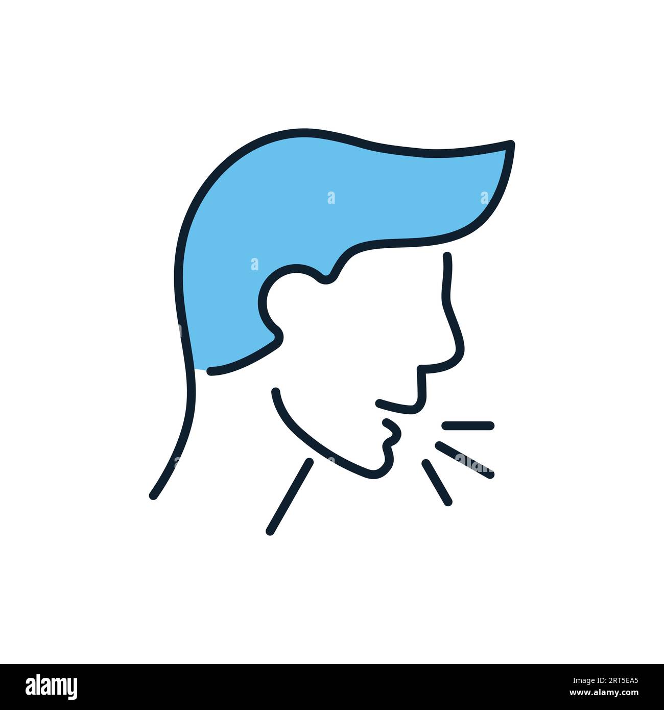 Cough related vector icon. Coughing man head. Cough sign. Isolated on