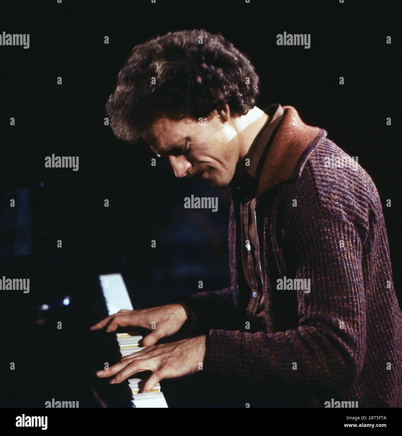 John Taylor, britischer Jazzpianist, bei einem Auftritt, Deutschland um 1977. Stock Photo