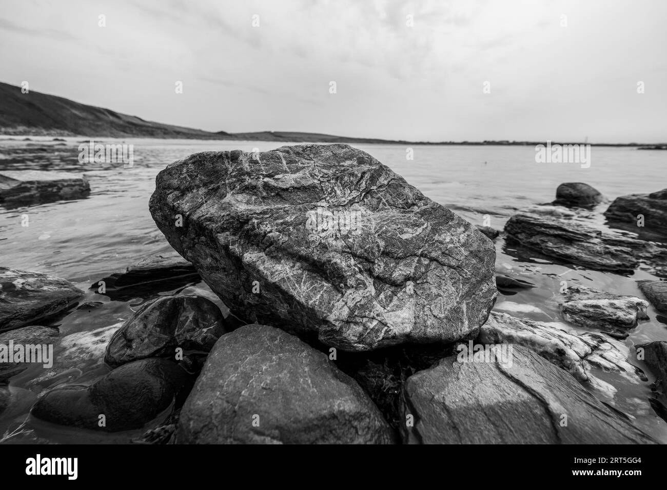 North Wales coast at Sandy Beach, Holyhead Stock Photo Alamy