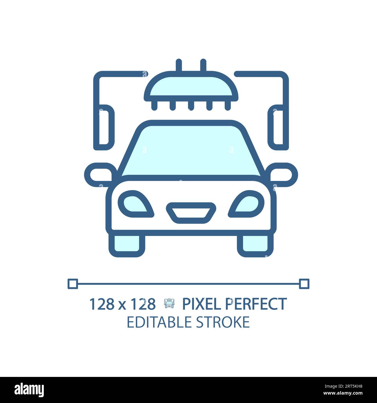 2D customizable thin linear blue car wash icon Stock Vector Image & Art ...
