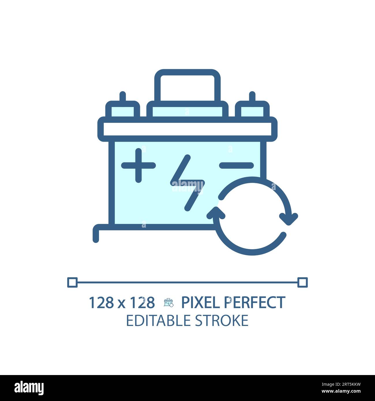 2D customizable thin linear blue car battery icon Stock Vector Image ...