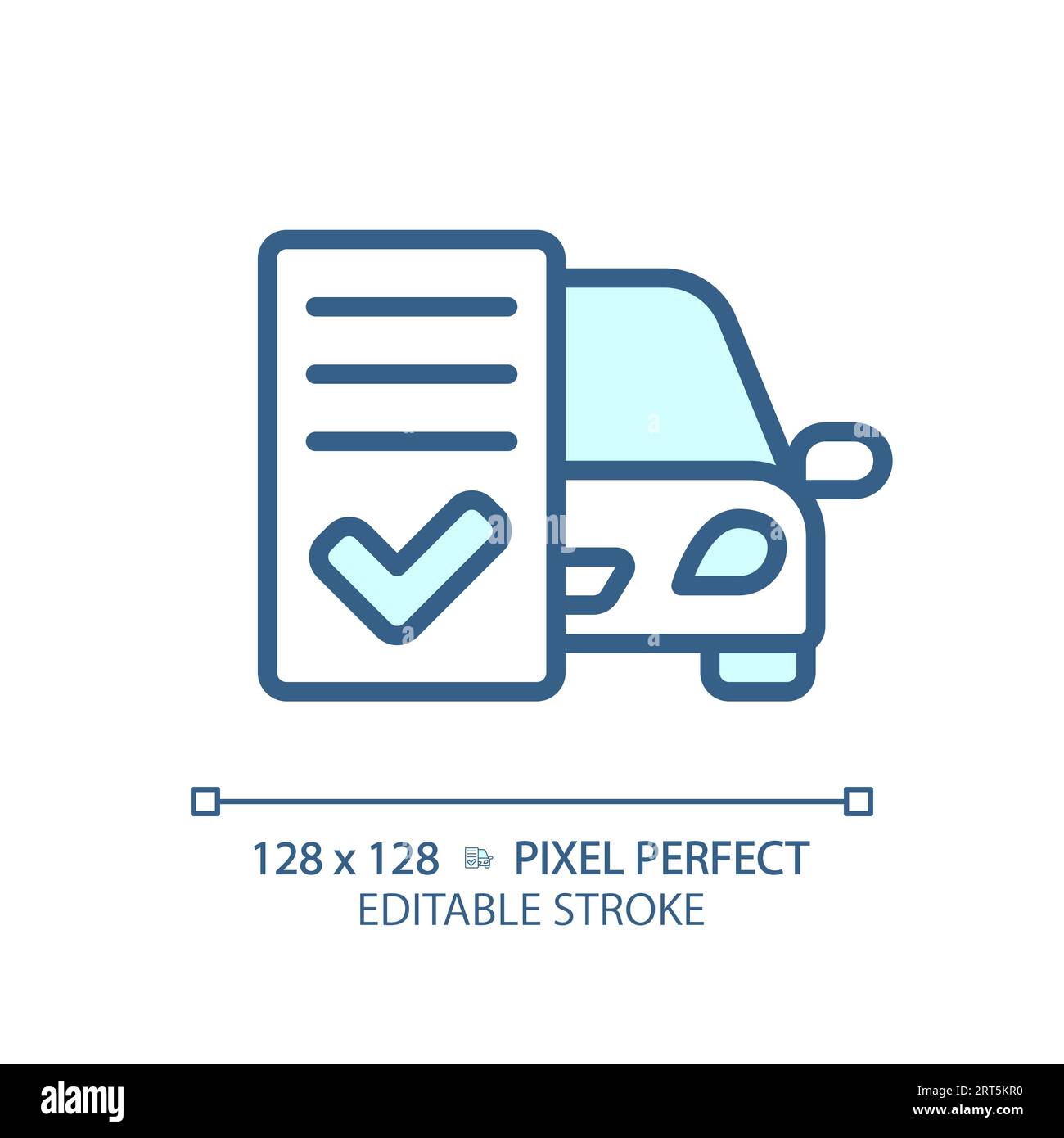 2D customizable thin linear blue car insurance icon Stock Vector