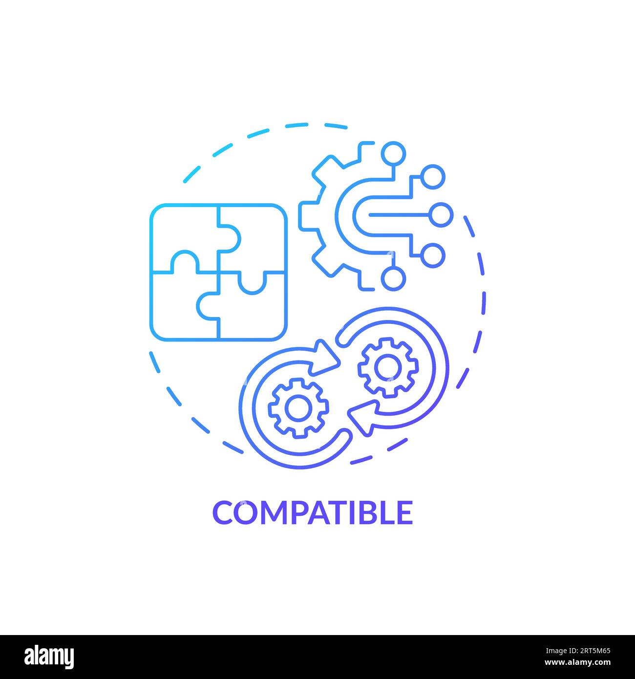 Blue linear gradient icon compatible concept Stock Vector