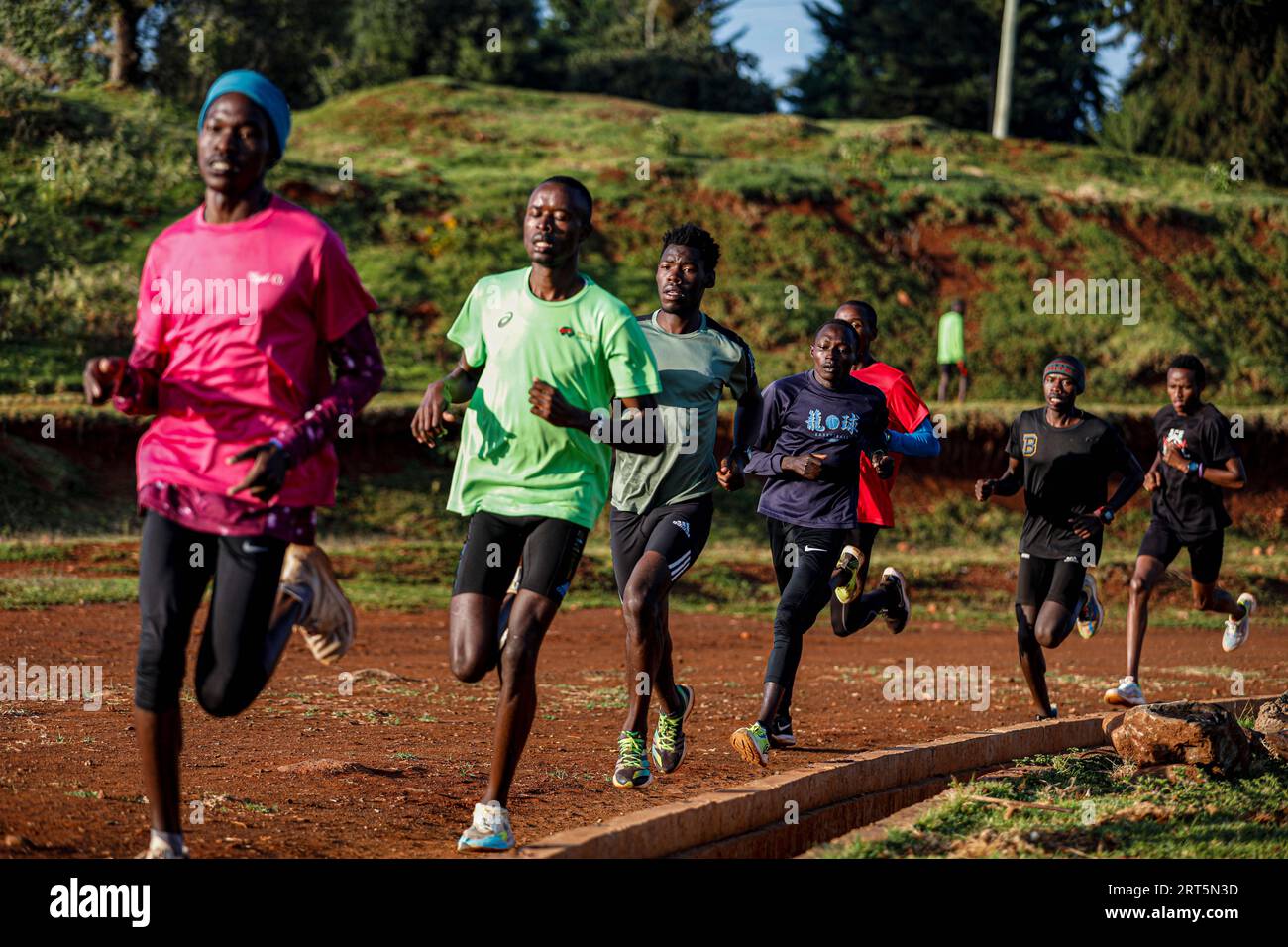 230908 -- ITEN, Sept. 8, 2023 -- Runners practice at a training