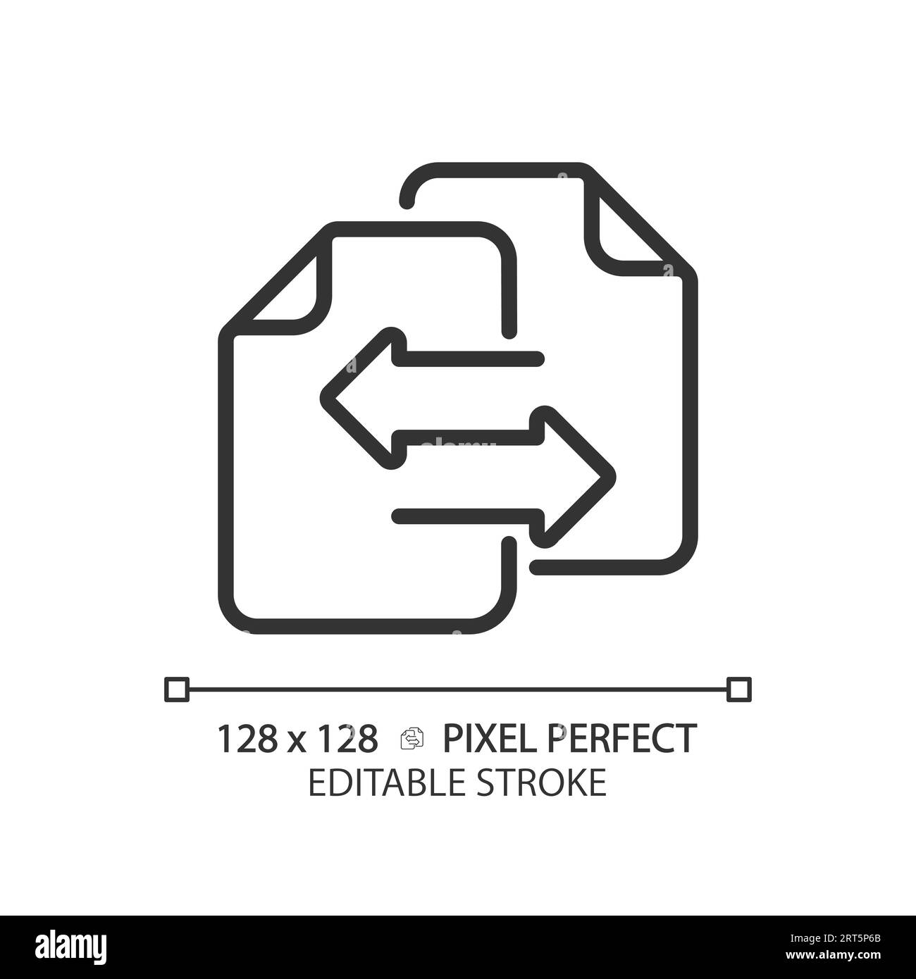 2D editable thin line black documents with arrows icon Stock Vector ...