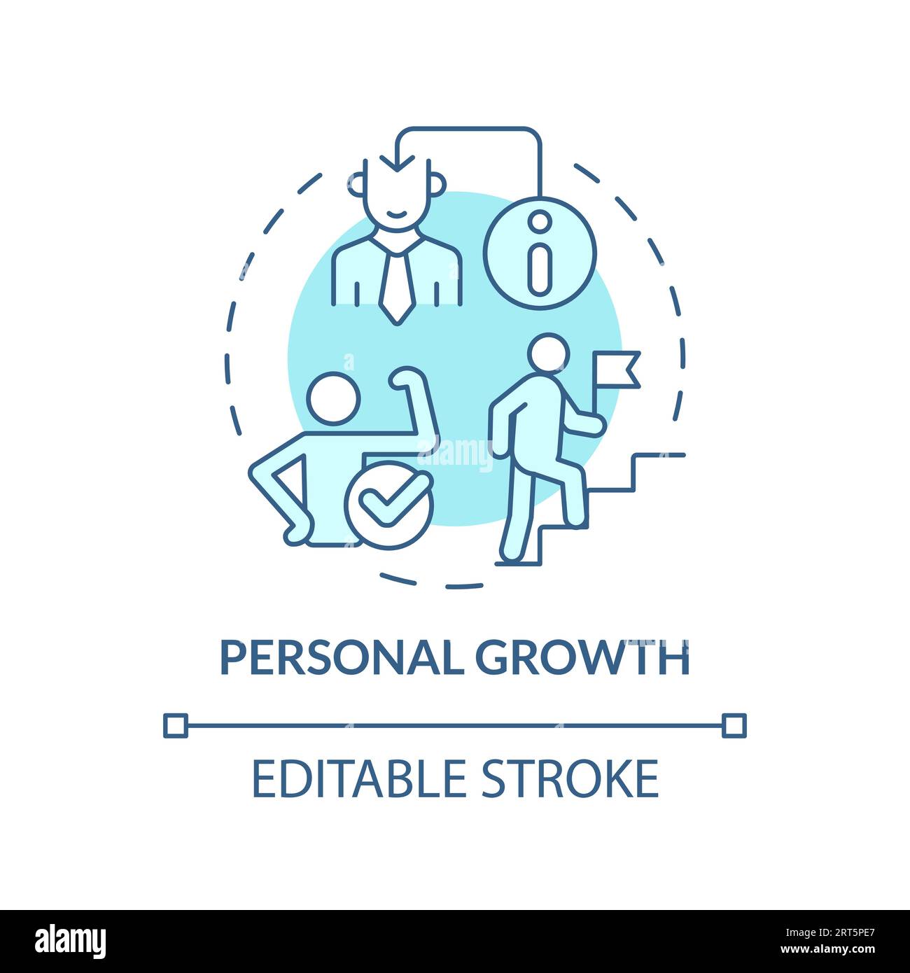 2D customizable thin line icon personal growth concept Stock Vector