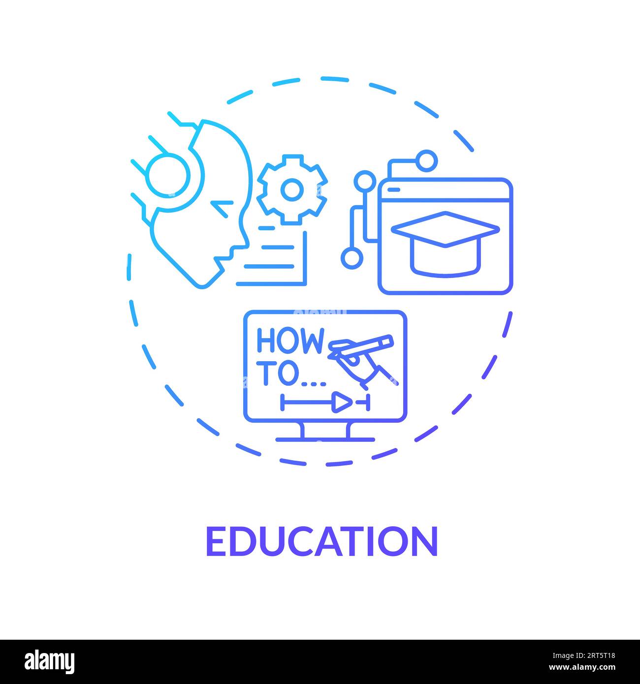 2D gradient education line icon concept Stock Vector
