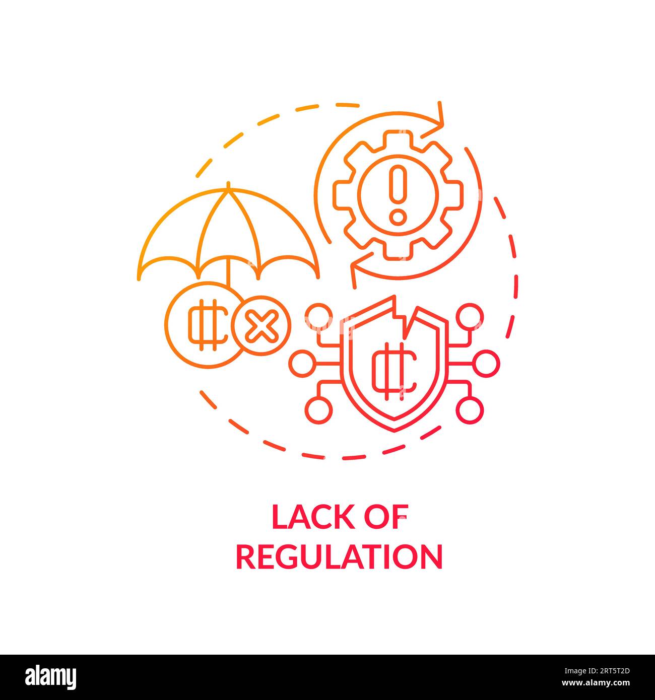 2D lack of regulation line icon concept Stock Vector