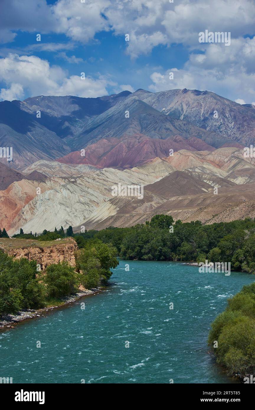 New North South Route Canyon River Kekemeren Kyrgyzstan Stock Photo