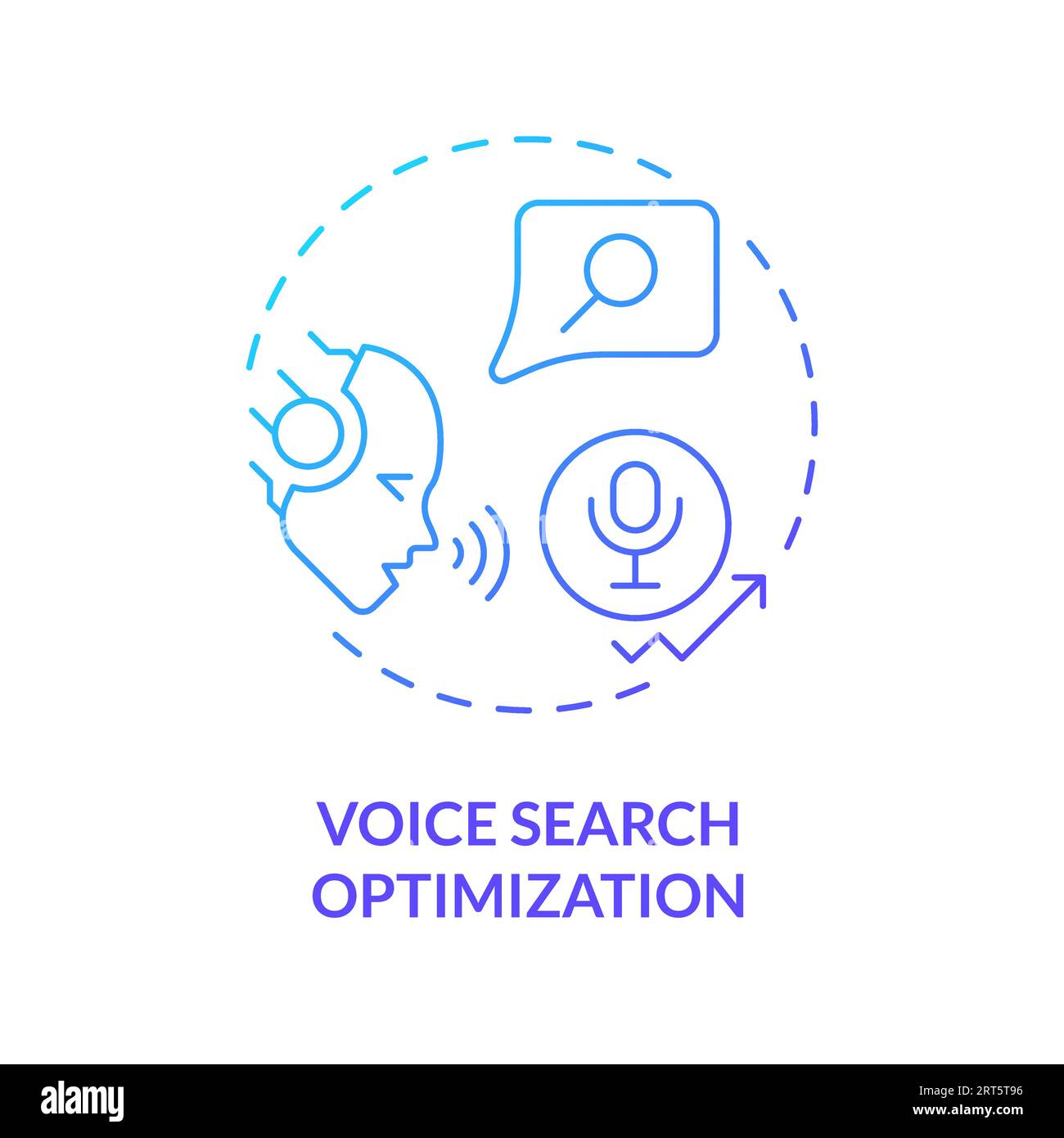 2D gradient voice search optimization line icon concept Stock Vector