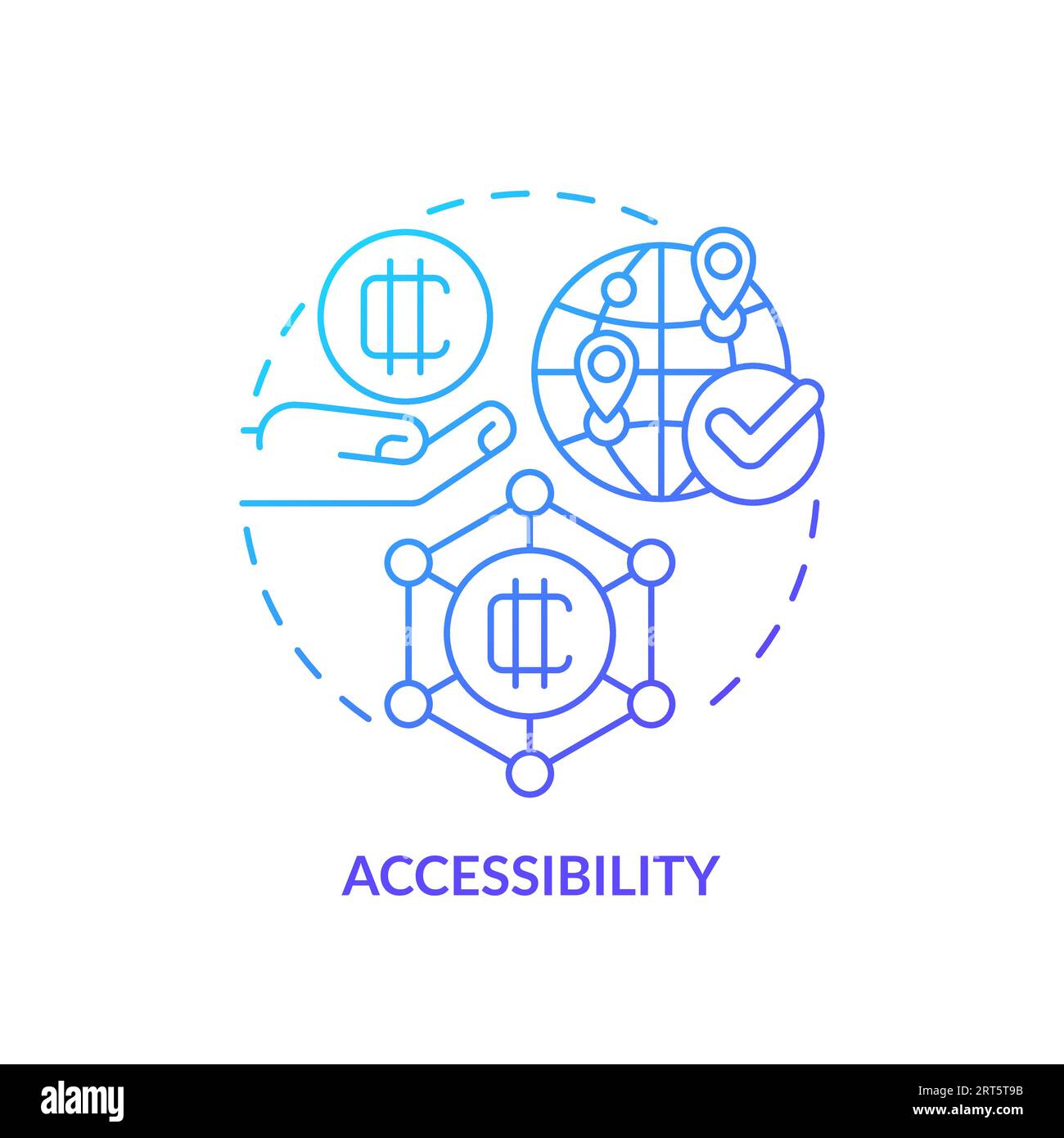 2D accessibility line icon concept Stock Vector