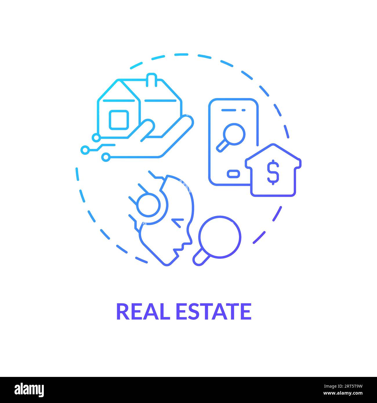 2D gradient real estate line icon concept Stock Vector
