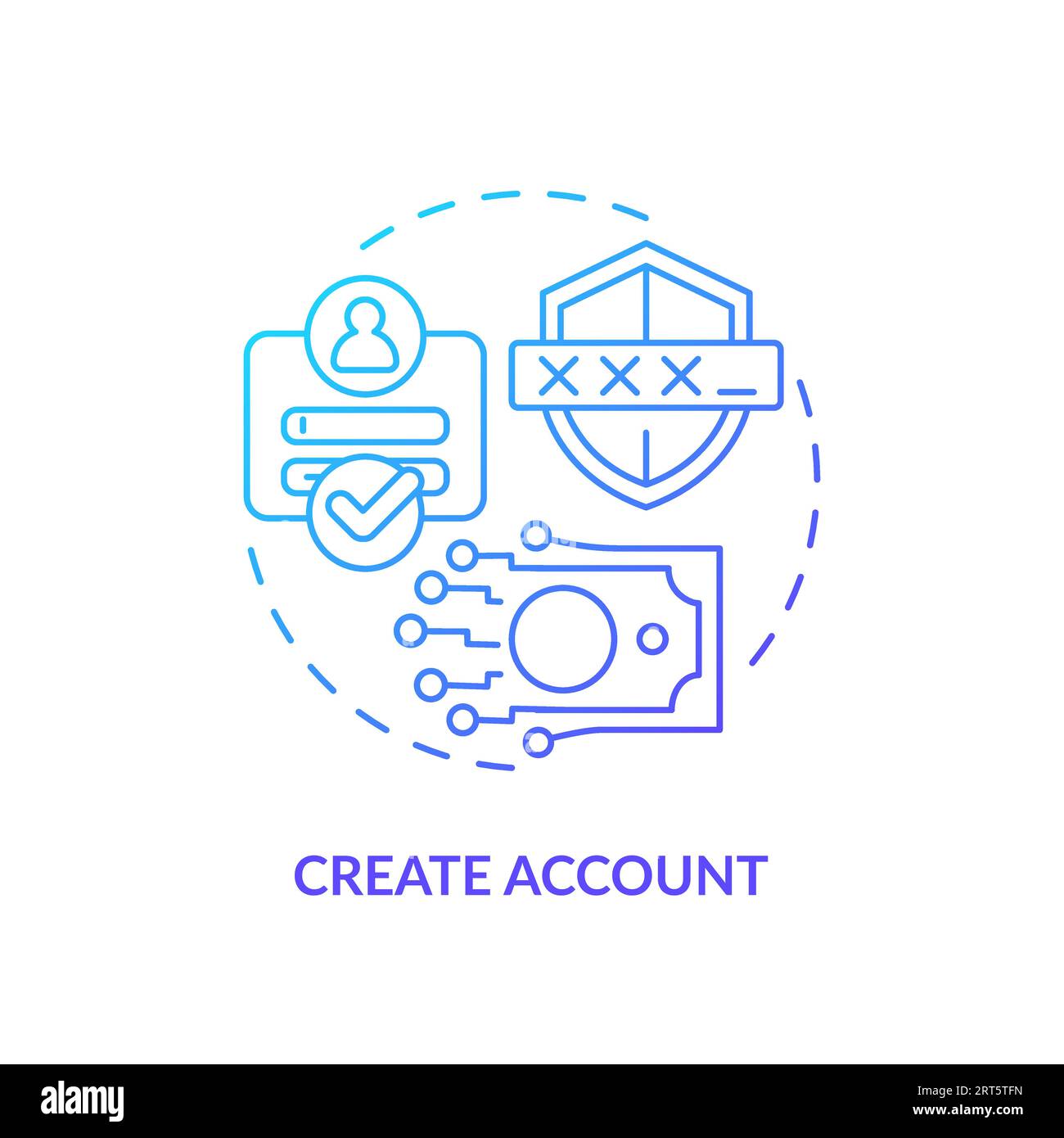 2D create account line icon concept Stock Vector
