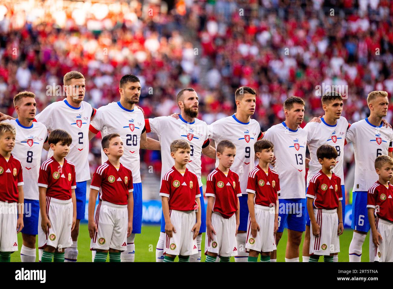 Budapest, Hungary. 10th Sep, 2023. The playres of Czech Republic line